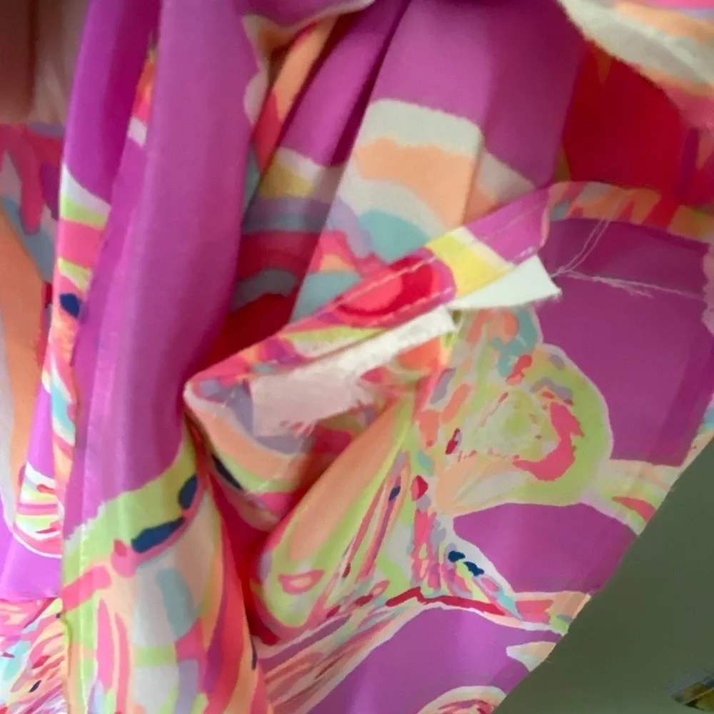 LILLY PULITZER 100% Silk Lachelle Bright Midi Dress Size XS
